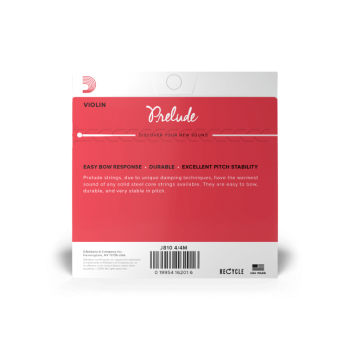 D`Addario - Prelude Violin String Set - 4/4 Scale - Medium Tension